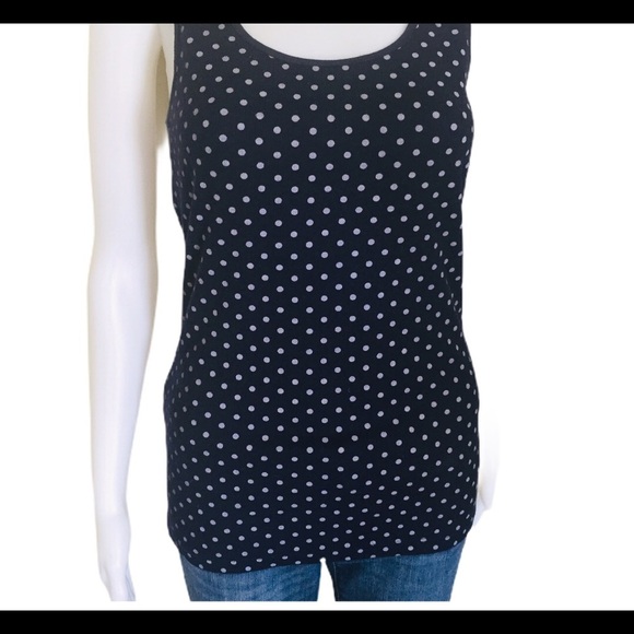 GAP Stretch Polka Dot Print Tank/Top Navy Blue Size Medium - Picture 5 of 12
